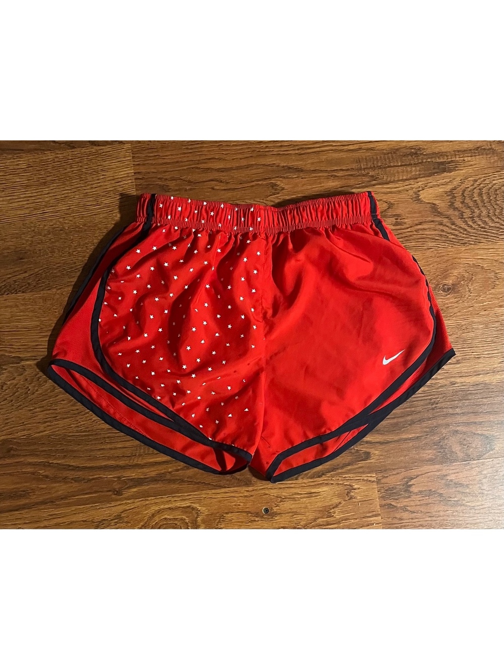 Nike Dri-FIT Red Athletic Shorts with Black Trim